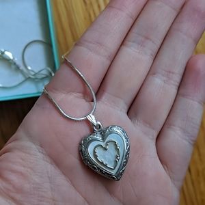 Silver heart locket